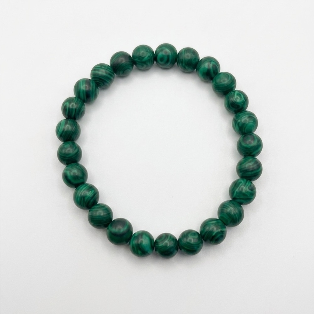 Green And Black Marbled Beaded Bracelet